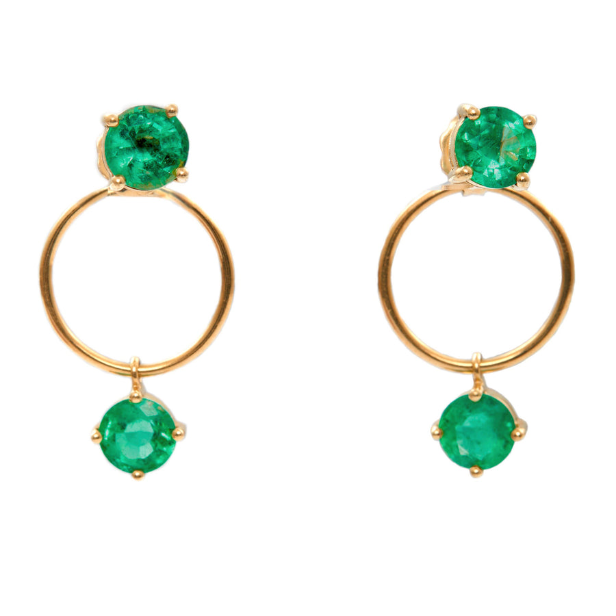 Emerald Double Happiness Earrings