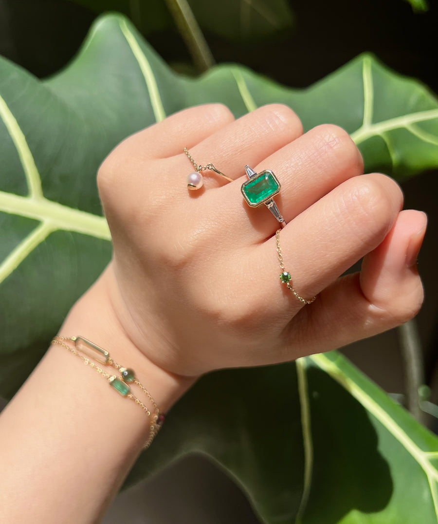 Brazilian Emerald & Diamond eternal ring