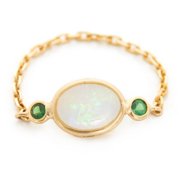 Opal & tsavorite EOS Chain Ring