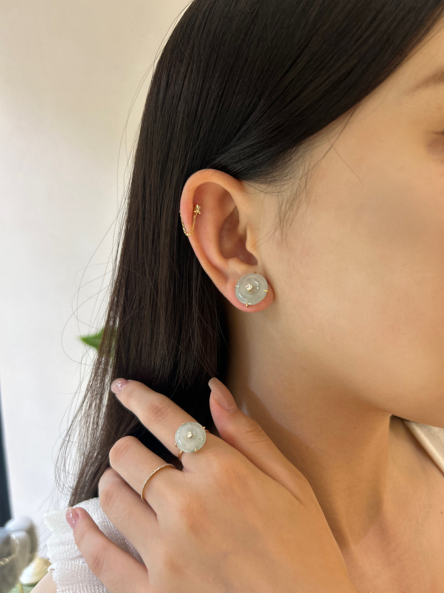 Jadeite & Diamond Earrings