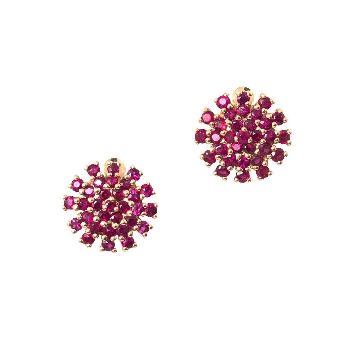 Ruby Fire Flower Earrings