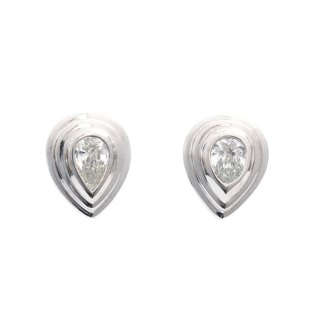 Platinum Diamond Frame Earrings