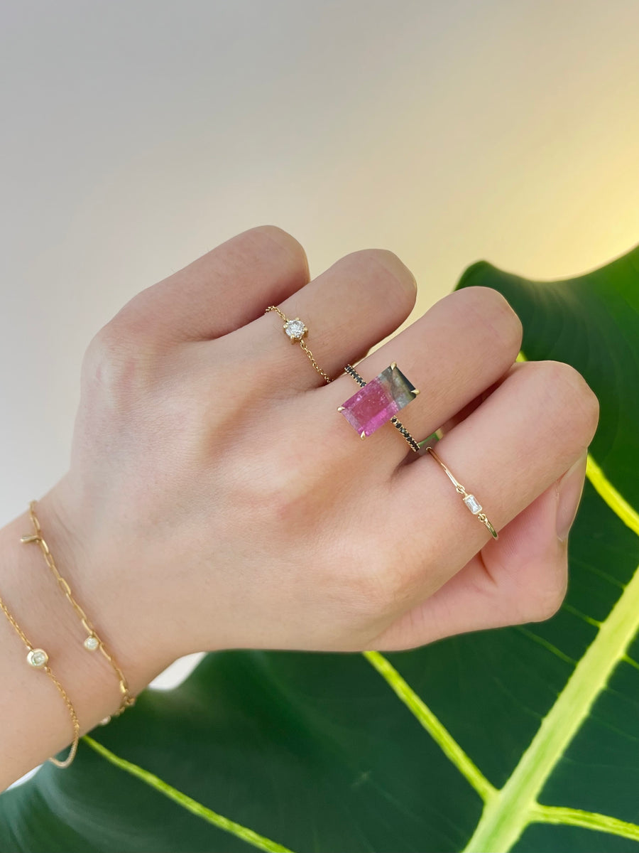 Watermelon tourmaline protection ring