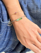 Blue-Green Bicolor Tourmaline Bar Bangle