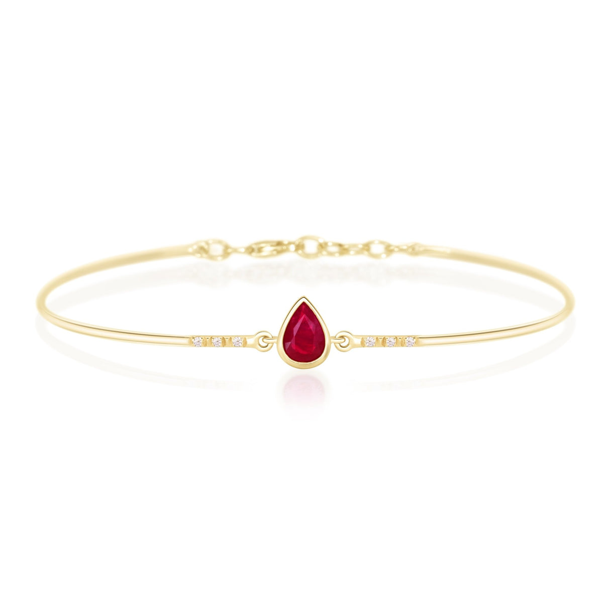 Ruby & Diamond Dewdrop Bangle