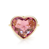 Pink Tourmaline Heart Ring
