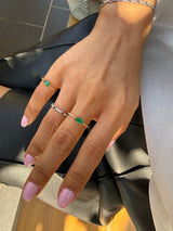 Emerald Marquise Petite Circle Diamond Ring