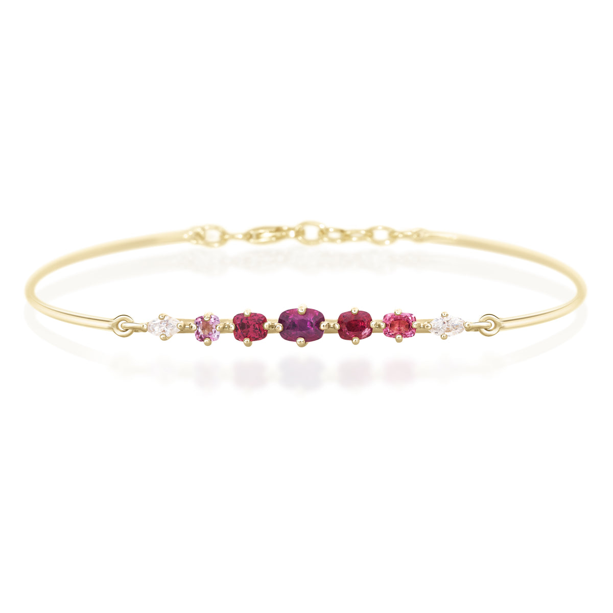 Purple & Red Spinels Compass Bangle