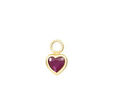 Ruby Heart Hoop Charms