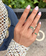 Gemstone Cluster Chain Rings