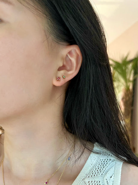 January Birthstone Garnet Studs