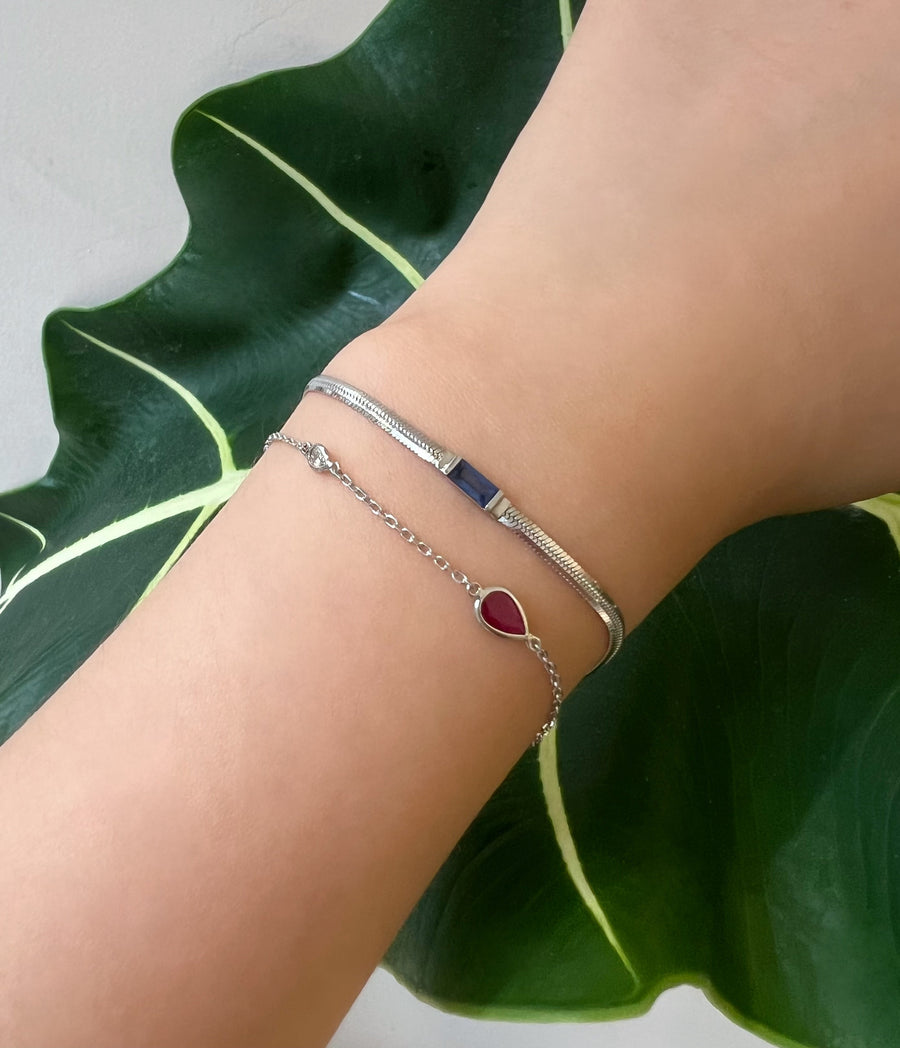 Ruby & Diamond Platinum Candy Bracelet