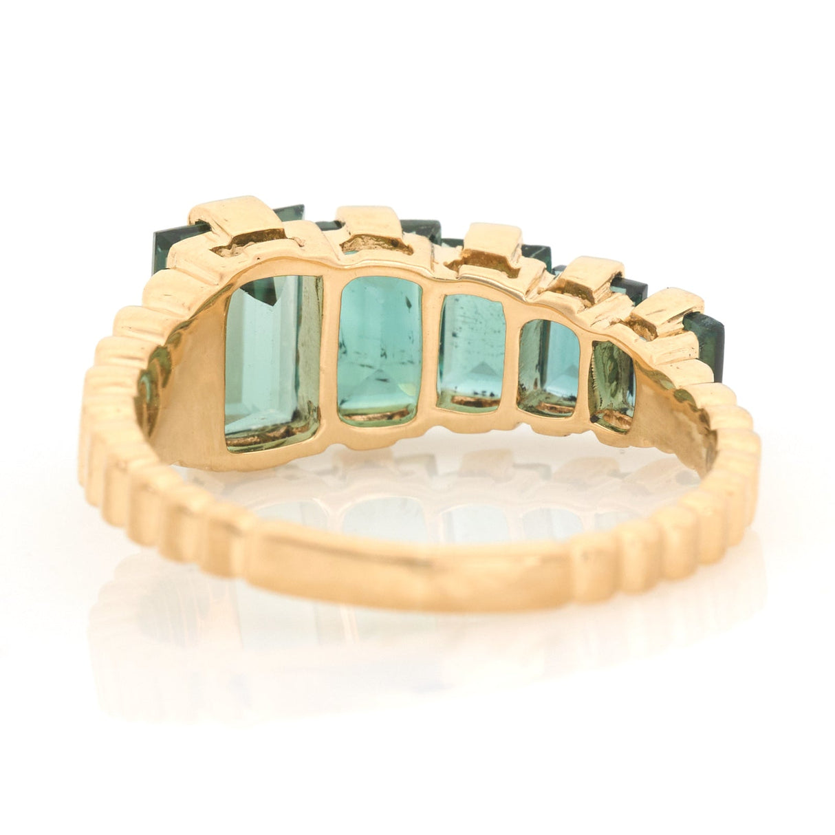Lagoon Tourmaline Baguette Crescendo Ring