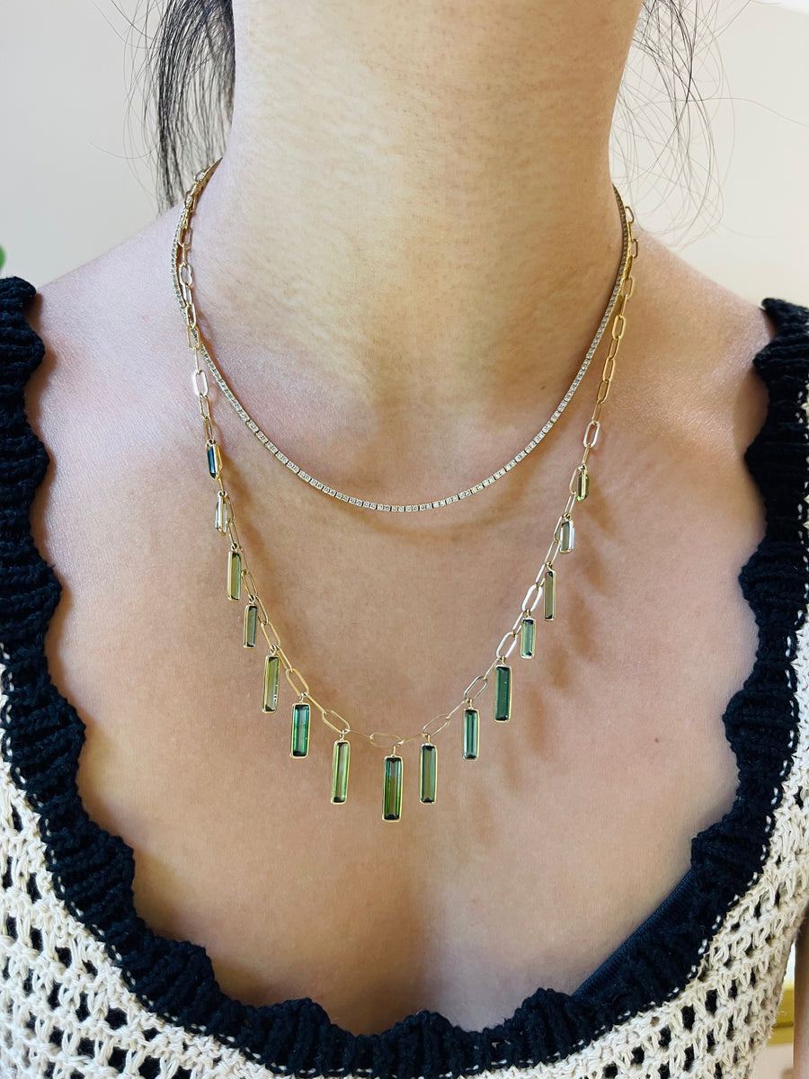 Tourmaline Bamboo Forrest Necklace