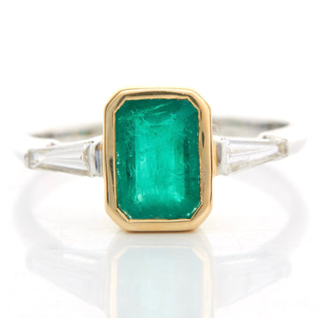 Brazilian Emerald & Diamond eternal ring