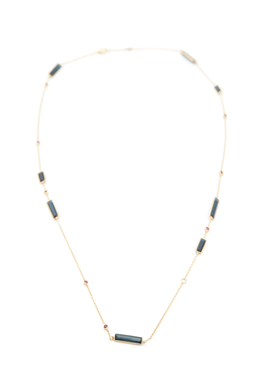 Indicolite & Ruby Candy Necklace