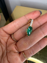 Emerald & Diamond Dewdrop Supreme Pendant Necklace