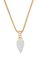 Ice Jadeite & Diamond Snow On Water Pendant Necklace 18k handmade fine jewelry