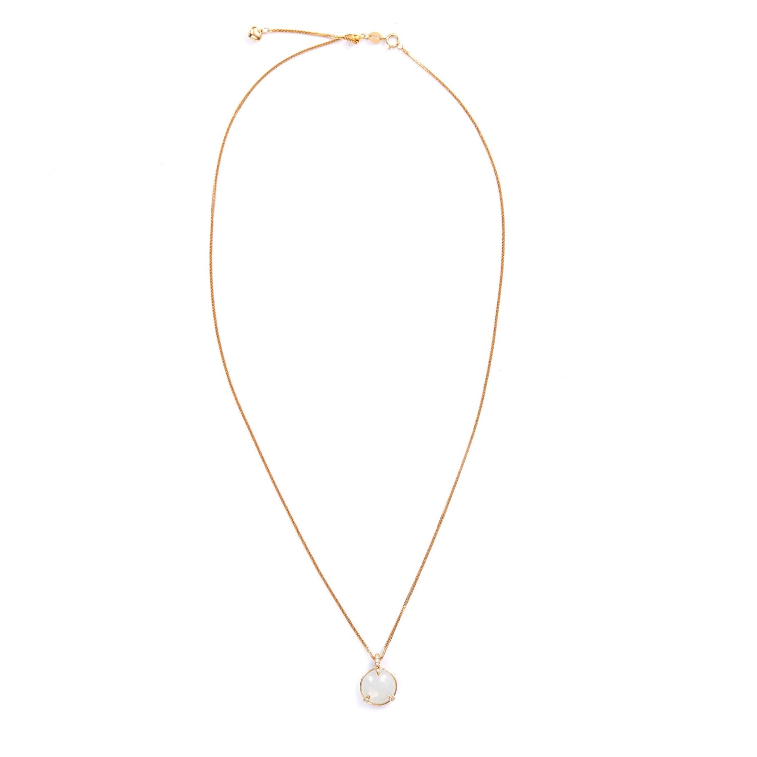 Ice Jadeite and Diamond Zen Necklace 18k handmade fine jewelry 2