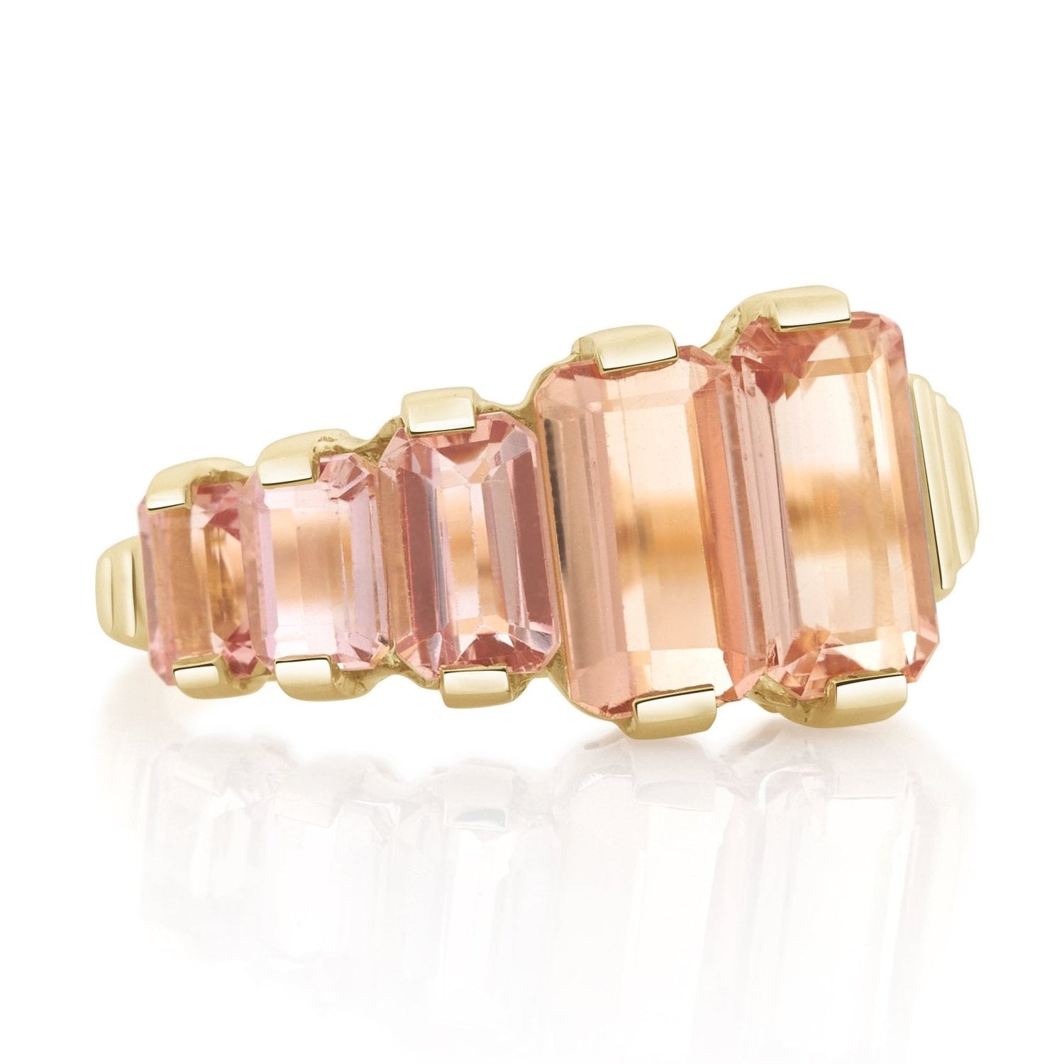 Imperial Topaz Crescendo Ring 18K Gold Engagement Ring