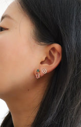 Indicolite & Pink Tourmaline Earrings