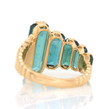 Indicolite Tourmaline Crescendo Supreme Ring 18k gold Stackable ring back view