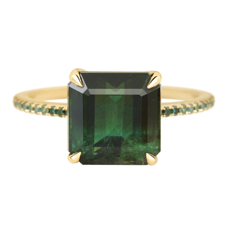 Indicolite_Tourmaline_Green_Diamond_Raven_Bar_Ring_18K_gold_Stackable_Ring