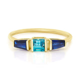 Indicolite Tourmaline & Sapphire Triplet Ring