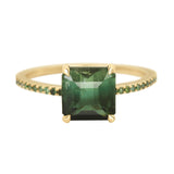 Ombré Green Tourmaline & Green Diamond Bar Ring
