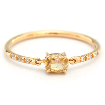 Intense yellow Diamond Petite Circle Ring