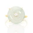 Jade & Diamond Spin Ring 18k gold stackable ring