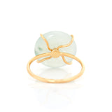 Jade & Diamond Spin Ring 18k gold stackable ring back view
