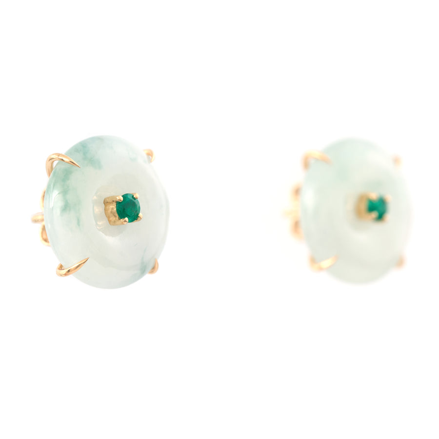 Jadeite & Emerald Earrings