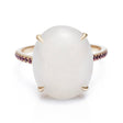 Jade & Ruby Globe Ring 9k gold stackable ring