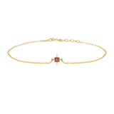 January Birthstone Garnet Bracelet 14k gold stackable design