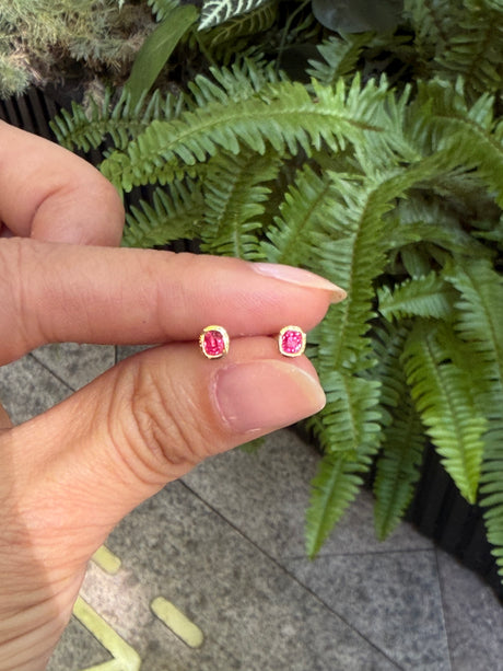 Jedi Pink Spinel Earring on model