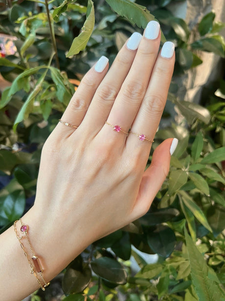 Jedi Spinel Chain Ring 18k gold ring Stack on model