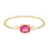 Jedi Spinel & Diamond Dream Weaver Chain Ring 18k gold stackable ring