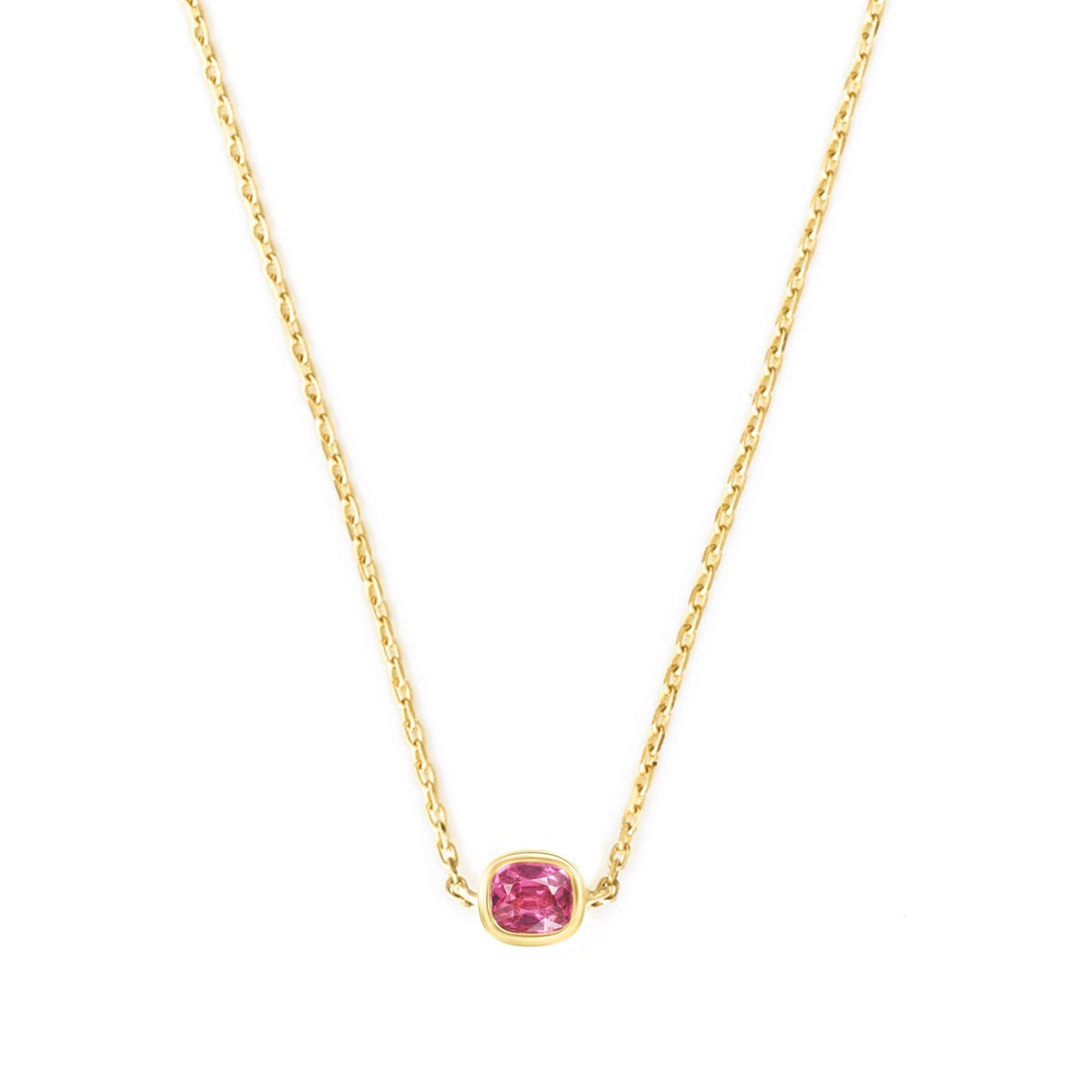 Jedi Spinel Petite Button Necklace  18K gold handmade fine jewelry
