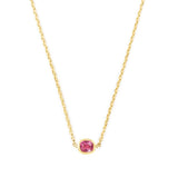 Jedi Spinel Petite Button Necklace  18K gold handmade fine jewelry