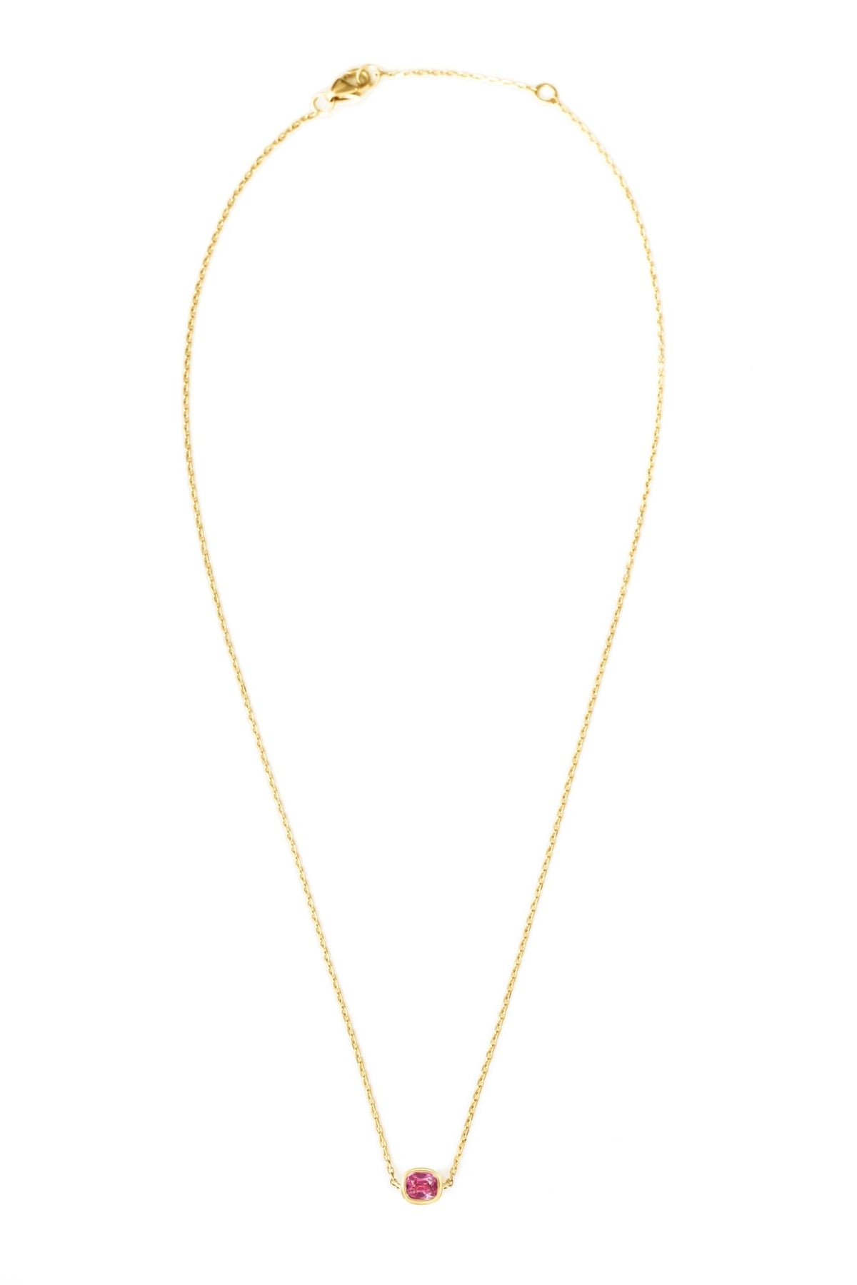 Jedi Spinel Petite Button Necklace  18K gold handmade fine jewelry 1