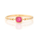 Jedi Spinel Petite Circle Diamond Ring 18k gold stackable ring 2