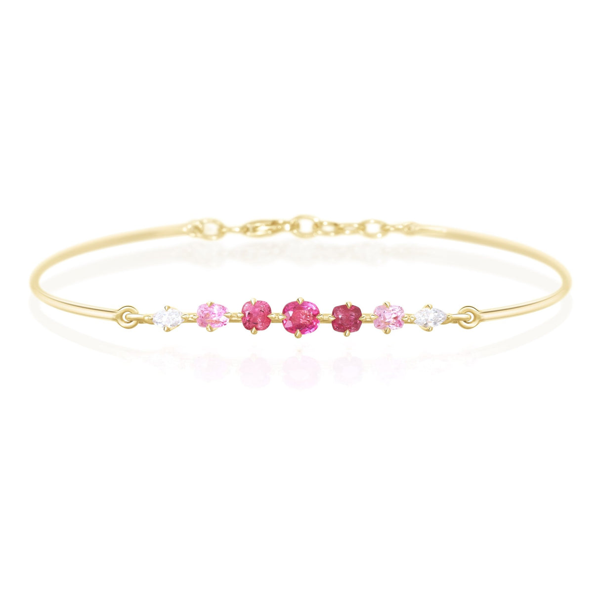 Jedi Spinels & Diamond Compass Bangle 18k gold Stackable design 1