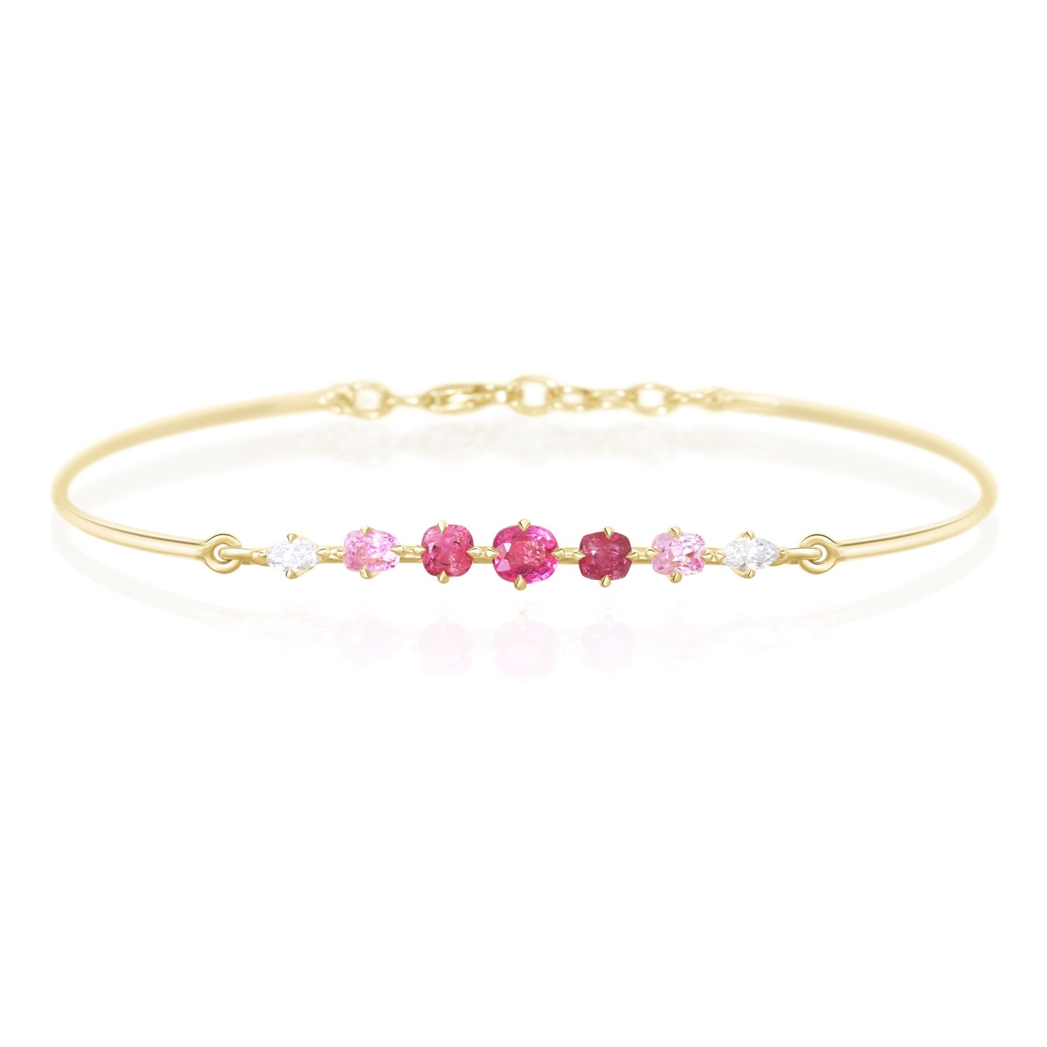 Jedi Spinels & Diamond Compass Bangle 18k gold Stackable design 1