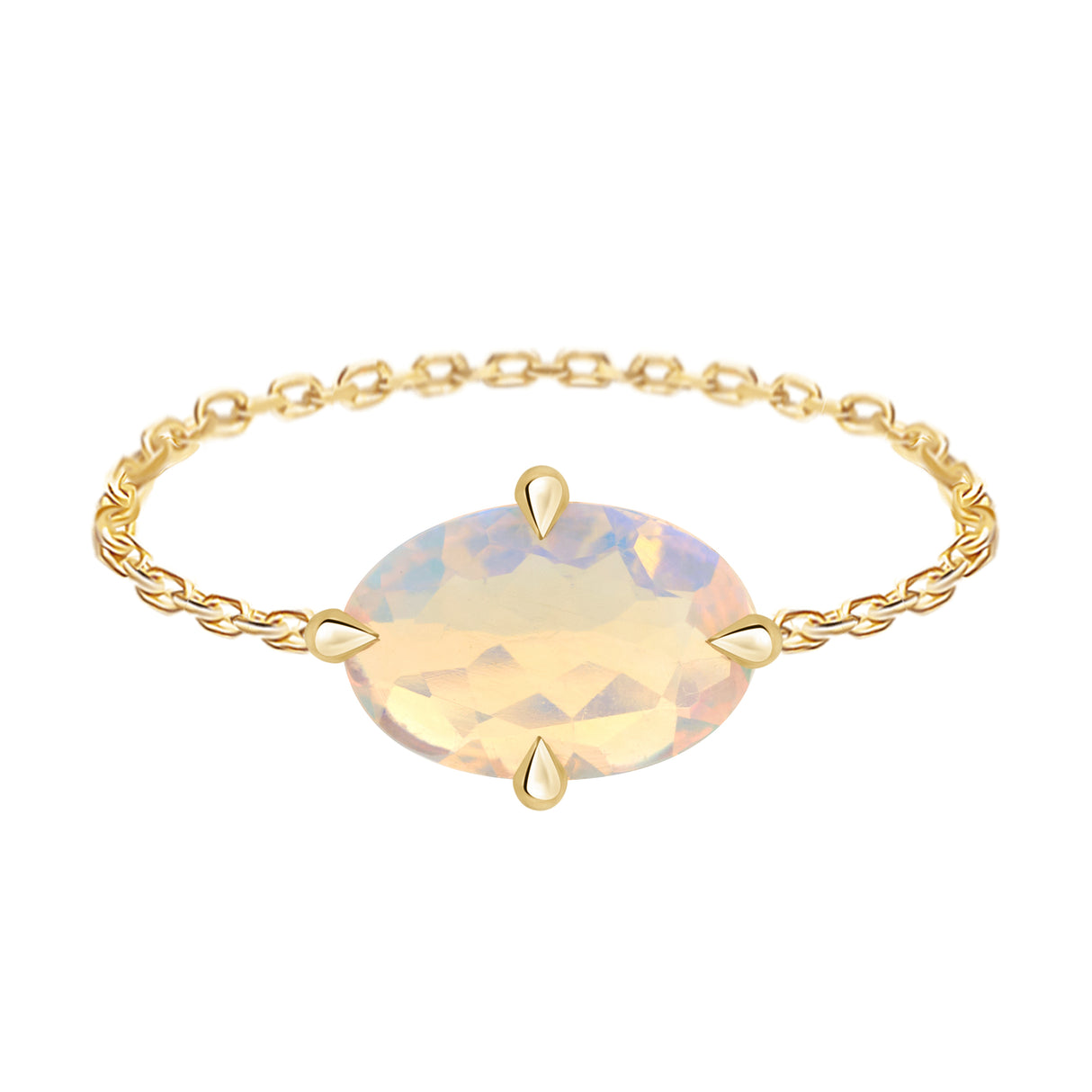 Jelly_Opal_Diamond_Chain_Ring_18K_gold_stackable_ring