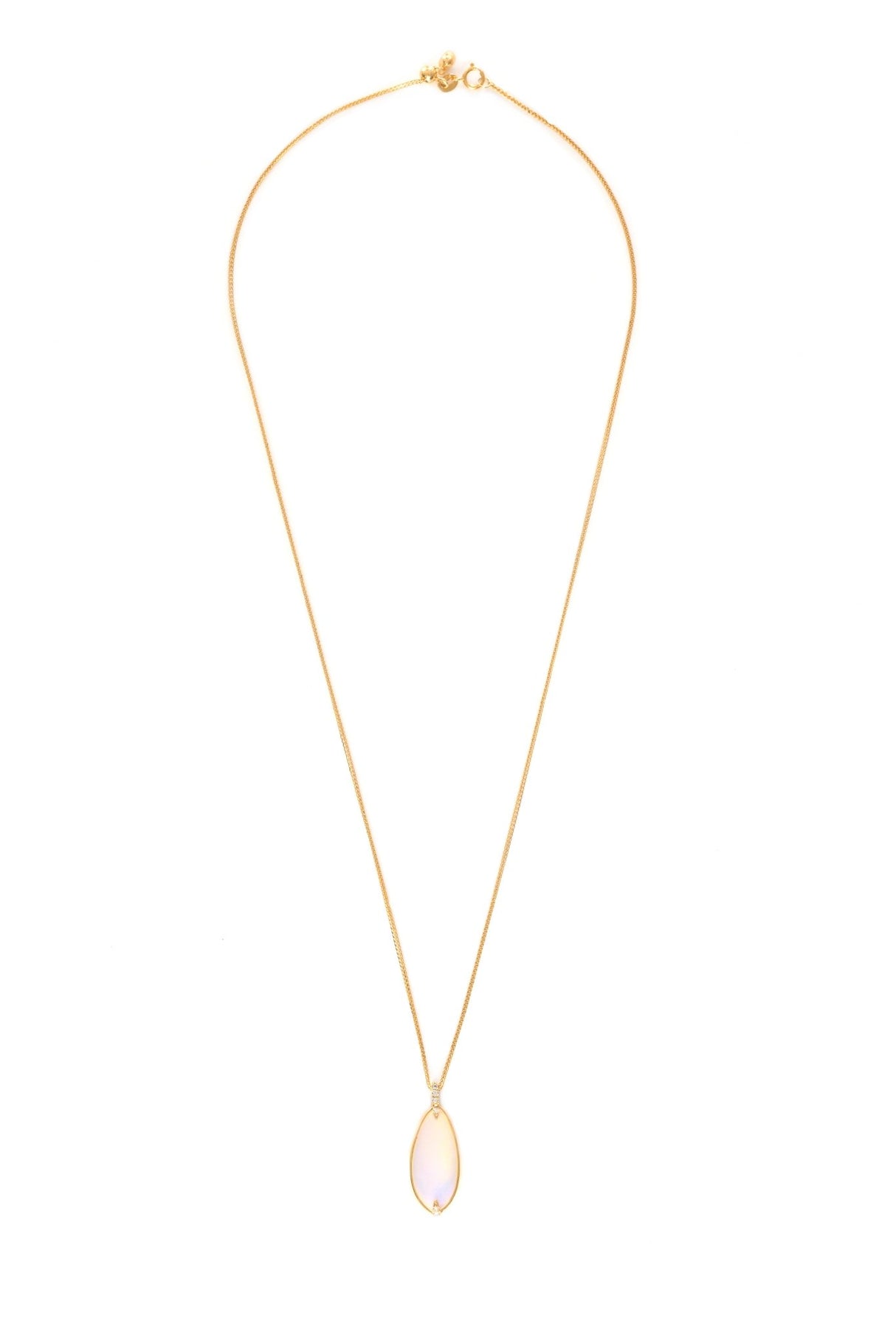 Jelly Opal & Diamond Necklace 18k handmade fine jewelry 2