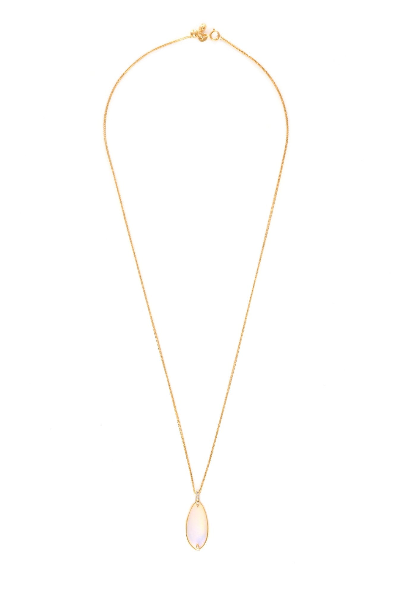 Jelly Opal & Diamond Necklace 18k handmade fine jewelry 2