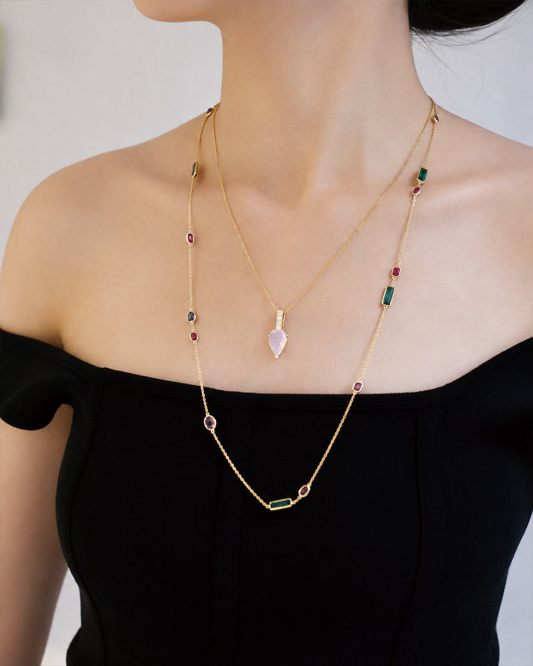 Jelly_Opal_Diamond_Pendant_Necklace_18K_gold_handmade_fine_jewelry_on_model_2