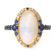 Jelly Opal, Sapphire & Diamond Nexus Ring 18k gold engagement ring 