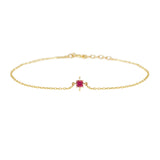 July Birthstone Ruby Bracelet 14k gold stackable design